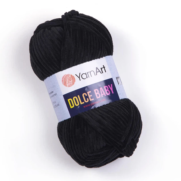 Пряжа YarnArt Dolce Baby 742 Чорний - Фото 1 Пряжа YarnArt Dolce Baby 742 Чорний - зображення 1