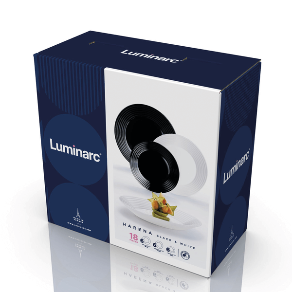 Сервіз столовий LUMINARC HARENA BLACK&WHITE 18 предметів (N1518) - изображение 2