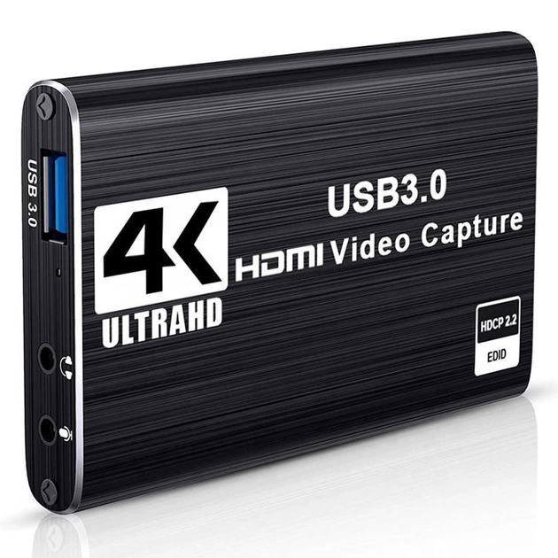 Внешняя карта видеозахвата для записи, стриминга и оцифровки видео на 2 монитора Addap VCC-04 | USB 3,0, HDMI Loop out, 4K - изображение 1