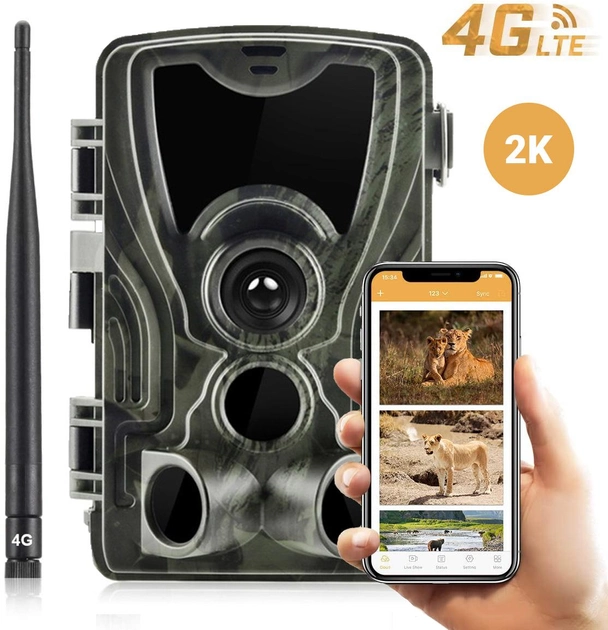 4G / APP Фотоловушка, камера для охоты Suntek HC-801plus, 2K, 30Мп, с приложением iOS / Android - изображение 1