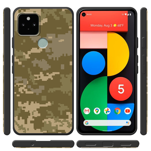Чехол BoxFace Google Pixel 5 Камуфляж ЗСУ Чорний силікон (44286-up2528 ...