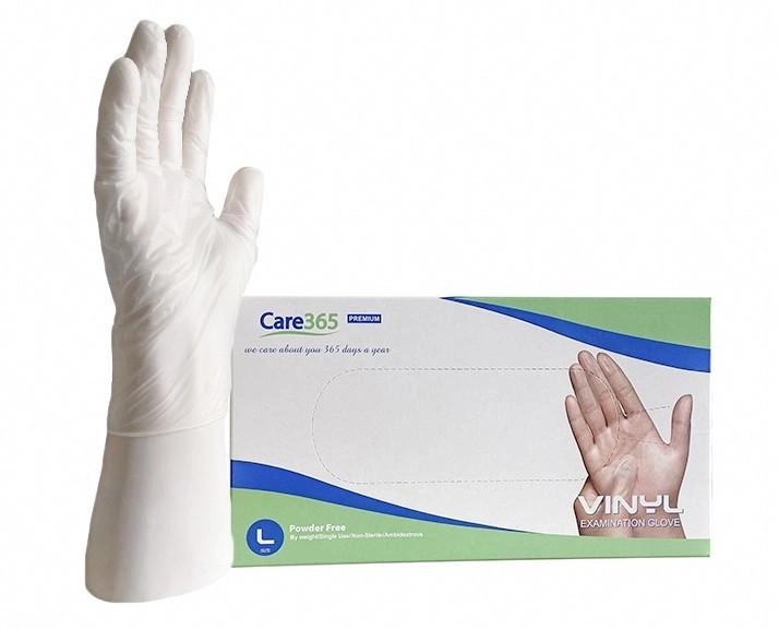 Перчатки виниловые Care 365 Premium медицинские смотровые L 100 шт/упаковка - изображение 1