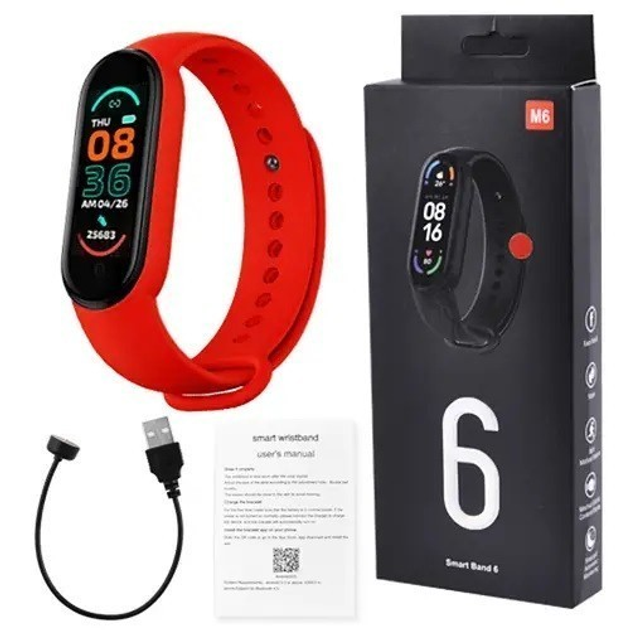 Фитнес Браслет Smart Band Fitpro М6 Красные , Измерение давления, SpO2 ...