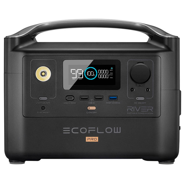 Зарядная станция EcoFlow River Pro 720Wh, 200000mAh, 600W Black