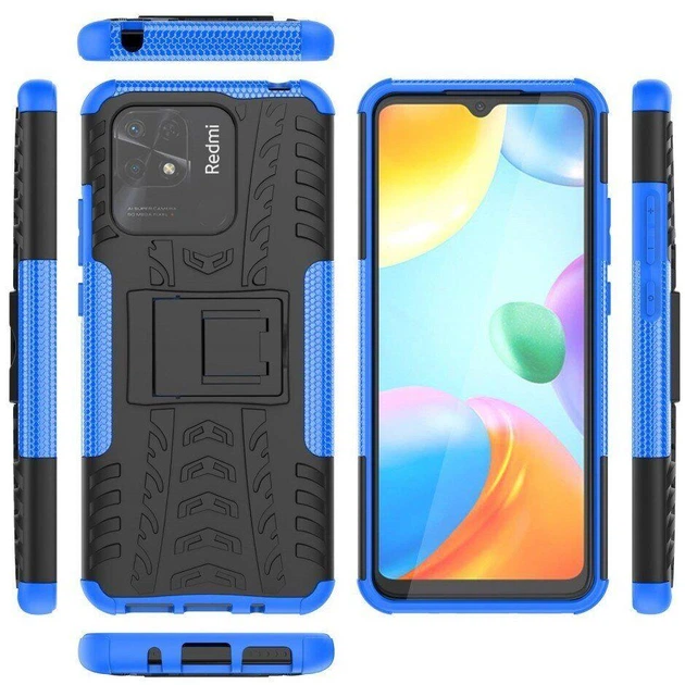Чехол Armor для Xiaomi Redmi 10C бампер противоударный с подставкой Blue - изображение 7