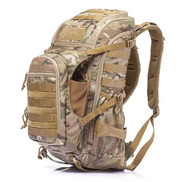 Тактичний Рюкзак Yakeda 1000D YKK zipper UTX buckle 55л 55 х 28 х 25 см Coyote (HS-KF-048-TAN) - зображення 2