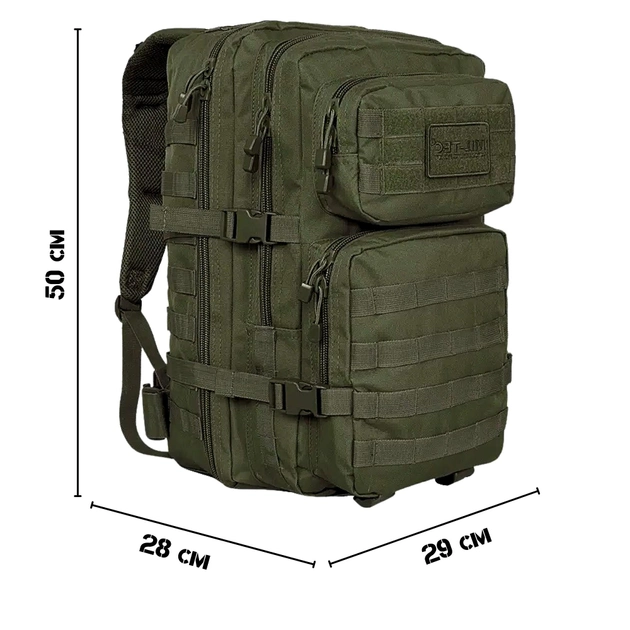 Тактический рюкзак 36 л Олива MIL-TEC Assault 36L Olive с системой MOLLE Военный рюкзак Армейский Штурмовой Водоотталкивающий - изображение 2