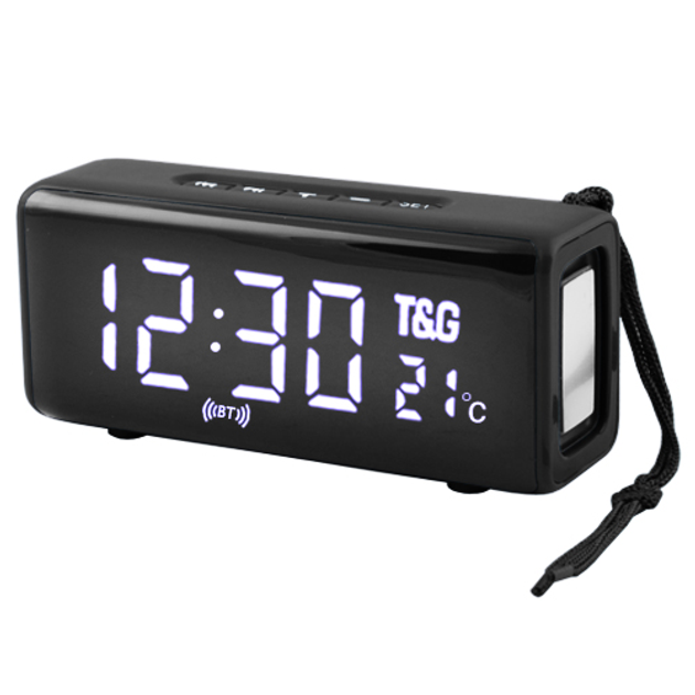 Портативная Bluetooth колонка-часы TG-174 с термометром (радио, флешка ...