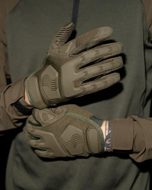 Тактические перчатки с пальцами BEZET Protective M хаки - изображение 1