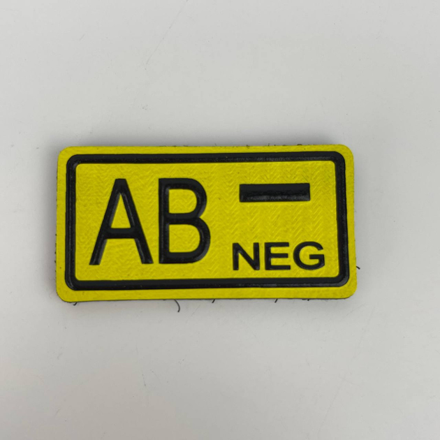 Шеврон на липучке 4 группа крови AB - NEG ВСУ (ЗСУ) 7435 5х2,5 см - изображение 1