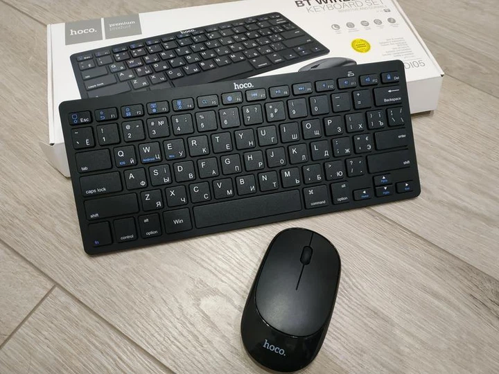 Бездротова Bluetooth клавіатура + миша HOCO DI05 Black - зображення 3