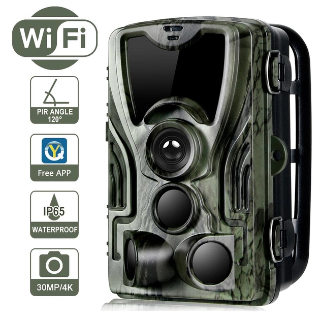 WiFi Фотопастка, камера для полювання з 4К роздільною здатністю Suntek WiFi801pro, 30 Мп, додаток iOS / Android - зображення 1