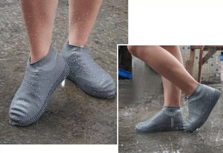Бахилы чехлы дождевики на обувь Shoe Cover размер M, Серые (37 - 41) Многоразовые Водонипроницаемые - изображение 10