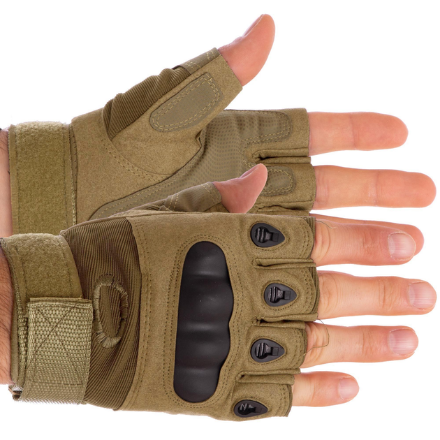 Тактичні рукавички з відкритими пальцями та посиленим протектором OAKLEY BC-4624 M-XXL хакі - зображення 1