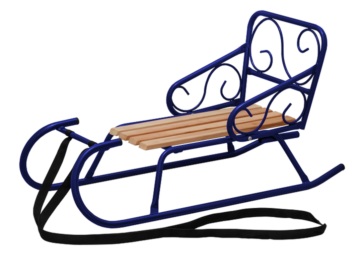 Санки зимние Snower "Морозко" 84 х 41 х 45 см Синие (4820211100469BLUE) - изображение 2