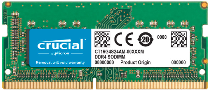 Crucial 16GB DDR4 2400MHz SO-DIMM メモリ Пам'ять Crucial 16 GB SO-DIMM DDR4 2400 MHz (CT16G4S24AM