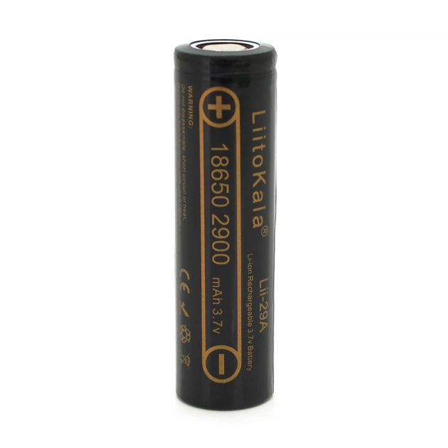 Літій-іонний акумулятор 18650 LiitoKala Lii-29A 2900mah 3.7V чорний - Фото 1 Літій-іонний акумулятор 18650 LiitoKala Lii-29A 2900mah 3.7V чорний - зображення 1
