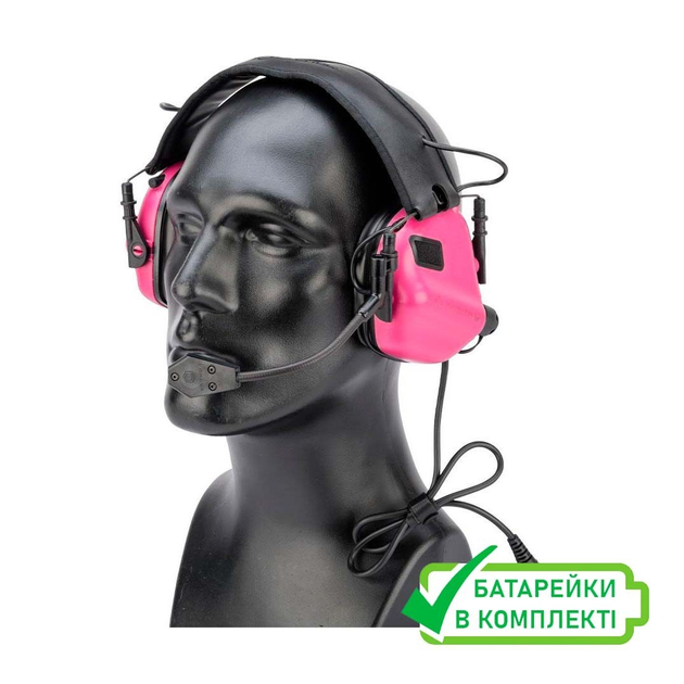 Наушники тактические активные с микрофоном Earmor M32 MOD3 Pink (M32-MOD3-Pink) - изображение 1
