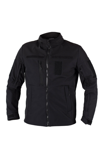 Куртка тактична на блискавці з капюшоном soft shell S garpun black - зображення 2