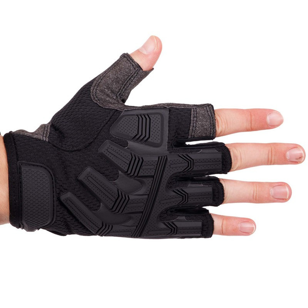 Тактичні рукавички з відкритими пальцями Zelart 8808 розмір L Black - зображення 2