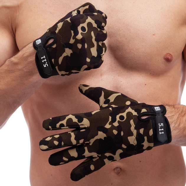Перчатки тактические с закрытыми пальцами Zelart 0527 размер XL Camouflage - изображение 1