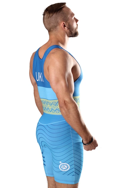 Трико для боротьби Berserk Sport Wrestler UKR approved UWW Синій 2XL - изображение 2