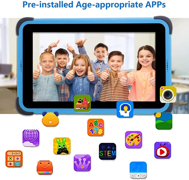 Планшет 7" Cwowdefu 2/32 ГБ 4 ядра Android 11 Голубой - изображение 2
