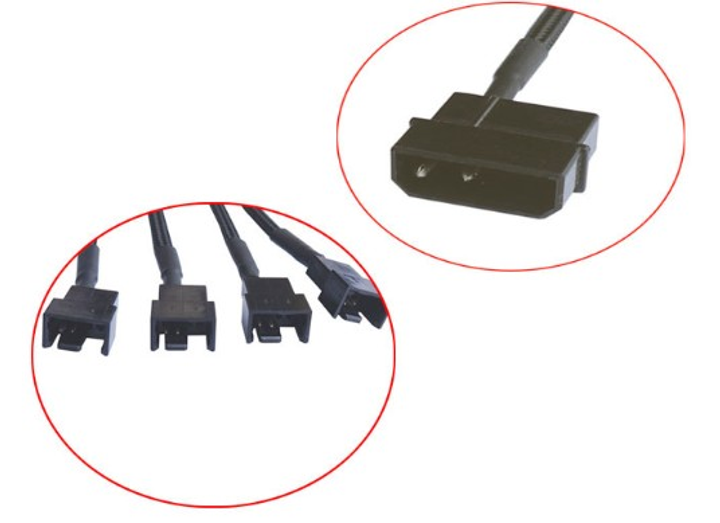Переходник питания для кулеров с MOLEX (молекс) ->4 шт 26см 4 pin ...