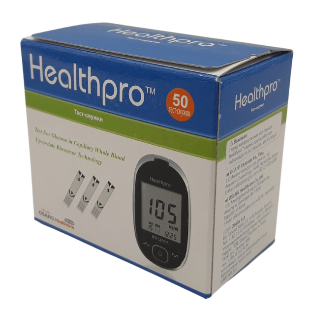 Тест смужки для глюкометрів HealthPro®, OSANG Healthcare, 50 шт. - зображення 1
