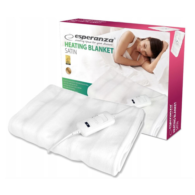 Ковдра з підігрівом Esperanza Heating Blanket Satin 150 x 80 см Біла