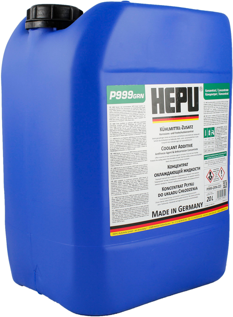 Жидкость охлаждающая HEPU концентрат Antifreeze G11 зеленая 20 л (P999 ...
