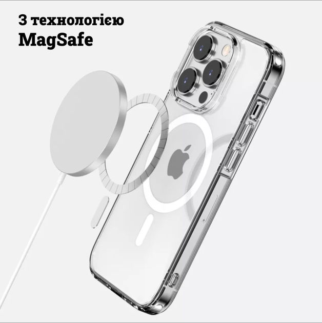 Силиконовый чехол Fruct Full Cover с MagSafe для iPhone 14 Pro Прозрачный - Фото 4 Силиконовый чехол Fruct Full Cover с MagSafe для iPhone 14 Pro Прозрачный - изображение 4