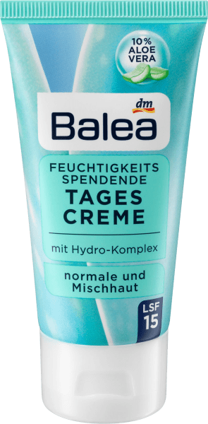 Зволожуючий денний крем з алоє вера Balea Tages Creme LSF15 , 50 мл - Фото 2 Зволожуючий денний крем з алоє вера Balea Tages Creme LSF15 , 50 мл - зображення 2