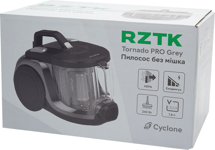 Пилосос без мішка RZTK Tornado PRO Grey T240GR - зображення 16