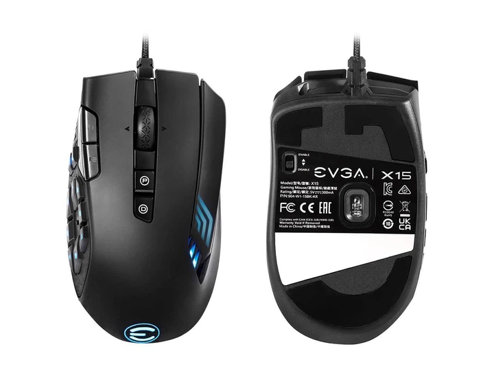 Мышь EVGA X15 MMO Black (904-W1-15BK-KR) – фото, отзывы