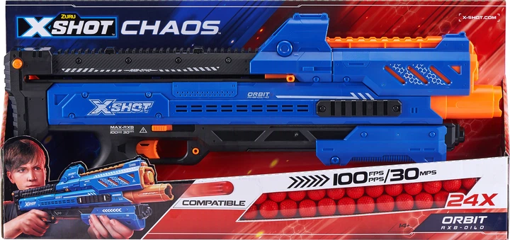 Скорострельный бластер Zuru X-Shot Excel Chaos New Orbit 24 шарика