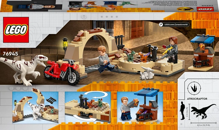 Zestaw klocków LEGO Jurassic World Atrociraptor: pościg na motocyklu 169 elementów (76945) - Zdjęcie 9 Zestaw klocków LEGO Jurassic World Atrociraptor: pościg na motocyklu 169 elementów (76945) - obraz 9