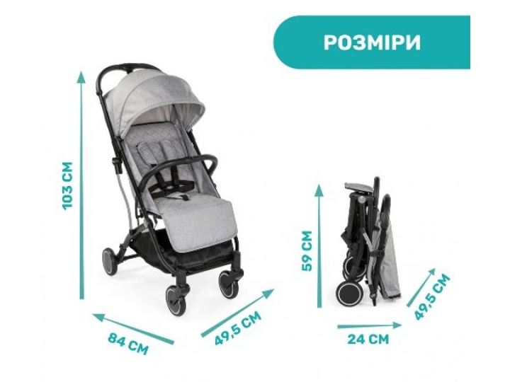 Прогулочная коляска Trolleyme Stroller, Chicco (серая), 79865.28 - изображение 7