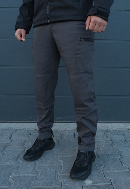 Утеплённые тактические штаны на флисе XXL серые - изображение 1