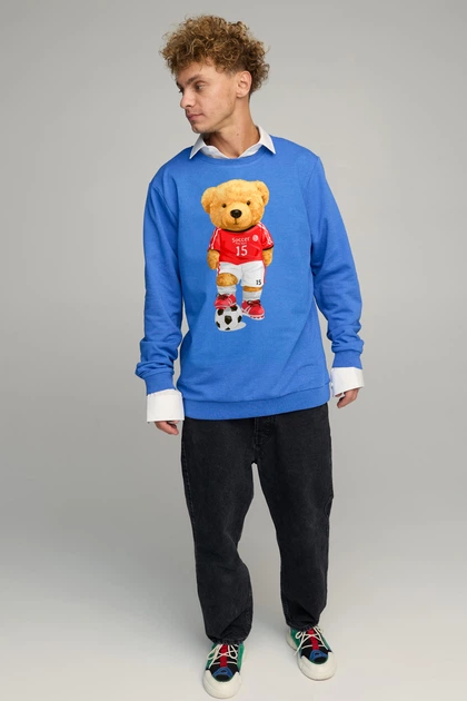 Світшот чоловічий OVERSIZE /no flis/ L Блакитний (BSMRB30025) - изображение 2