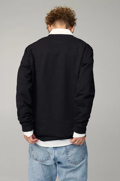 Світшот чоловічий OVERSIZE /no flis/ S Чорний (BSMB30069) - изображение 4