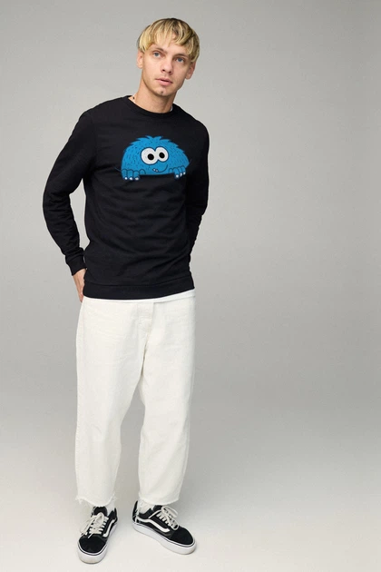 Світшот чоловічий BASIC /no flis/ M Чорний (BSMB10050) - Фото 2 Світшот чоловічий BASIC /no flis/ M Чорний (BSMB10050) - изображение 2
