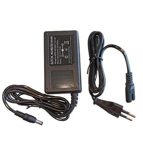 Блок питания пластиковый AVT 12V 36W 3A со штекером и вилкой MPN-AD36W-12V-3A-1 - изображение 2