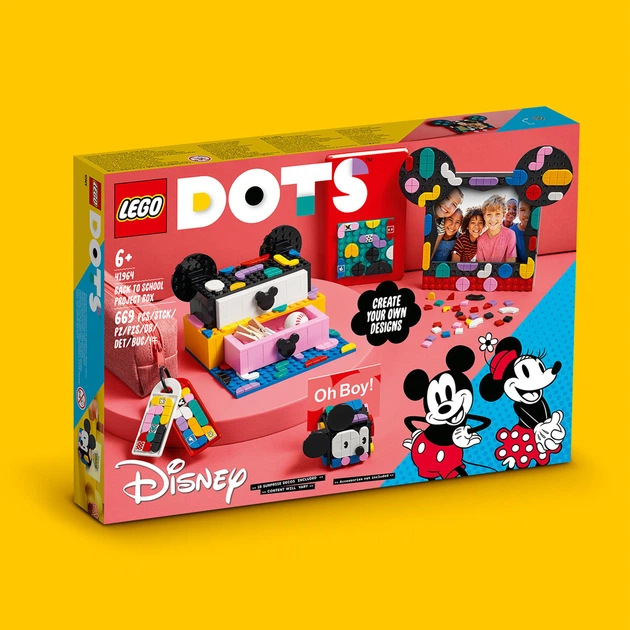 Конструктор LEGO DOTS Міккі та Мінні Маусами. Знову до школи 669 деталей (41964) - зображення 7