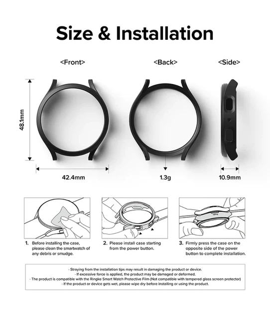 Чехол Fusion Slim Matte Black для Galaxy Watch 5 40mm (S649160RS) - Фото 5 Чехол Fusion Slim Matte Black для Galaxy Watch 5 40mm (S649160RS) - изображение 5
