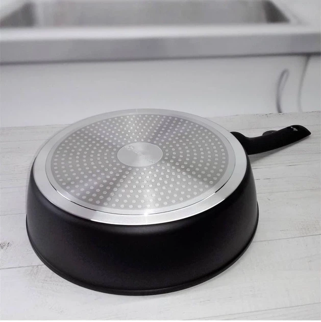 Глибока сковорідка з кришкою 28см 3.7л із алмазним антипригарним покриттям Edenberg EB-3493 - зображення 3