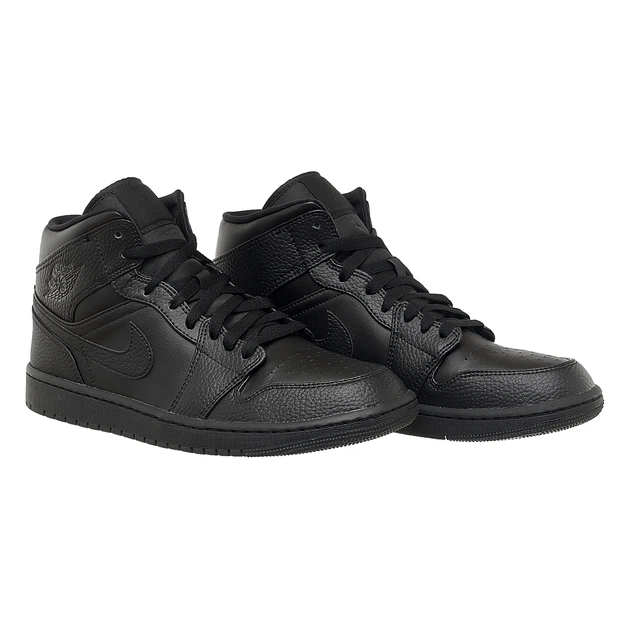 Кроссовки мужские Jordan 1 Mid Triple Black 45.5 Чорний 554724-091 - Фото 5 Кроссовки мужские Jordan 1 Mid Triple Black 45.5 Чорний 554724-091 - изображение 5