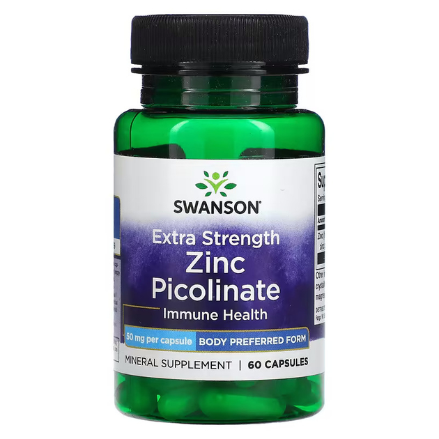 Пиколинат цинка повышенной силы действия Swanson (Extra Strength Zinc ...