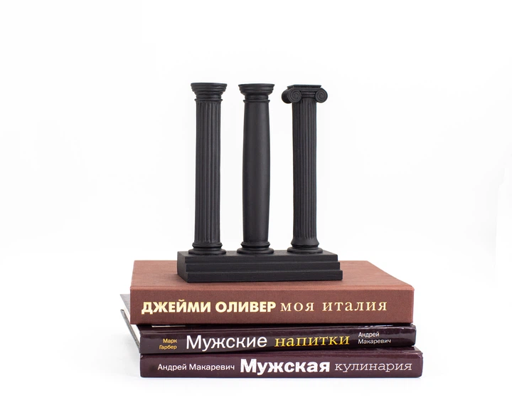 Тримач для книг «Три античні колони» (чорні). Art Republic - Фото 2 Тримач для книг «Три античні колони» (чорні). Art Republic - зображення 2