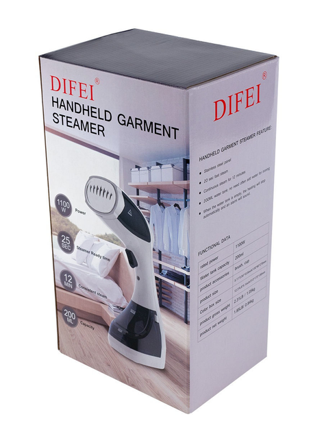 Відпарювач для одягу ручний 1100 Вт, паровий утюг Difei Handheld Garment Steamer DF-019A - изображение 2